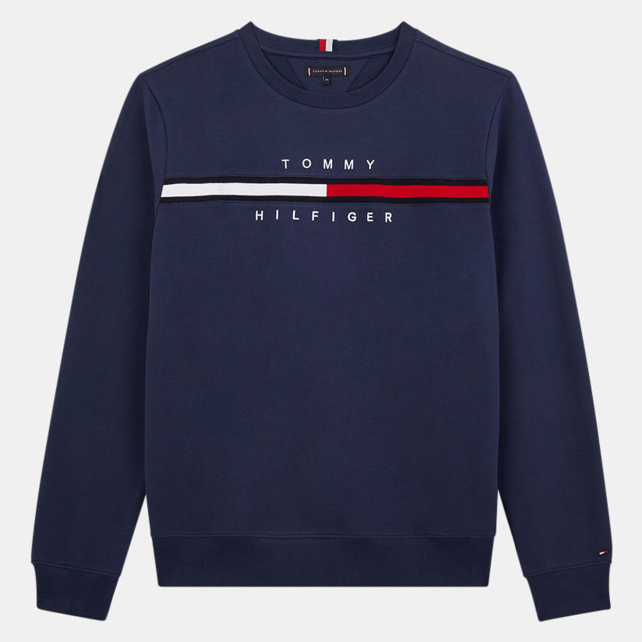 Tommy Hilfiger Sweat en Coton organique à bandes bleu marine