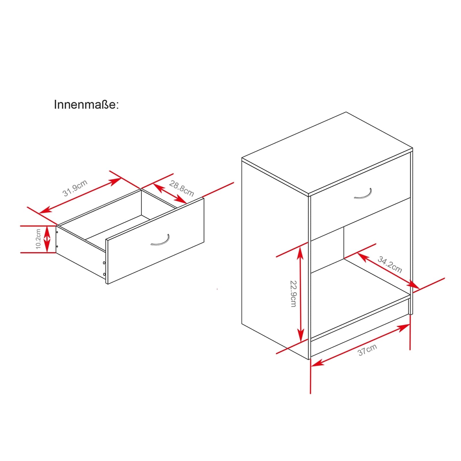 HTI-Line Nachtschrank Nina mit Schublade