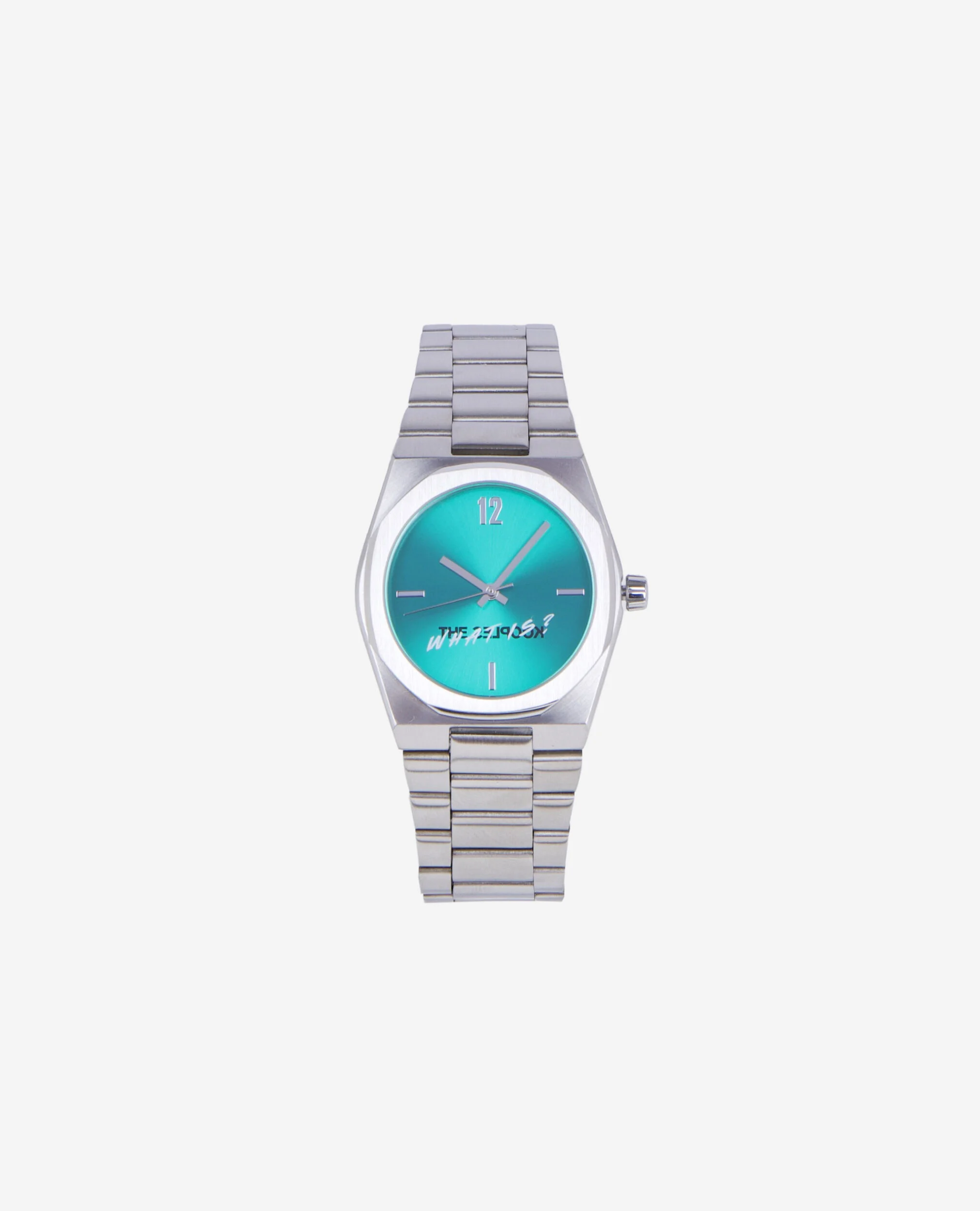 Montre What Is argentée cadran vert