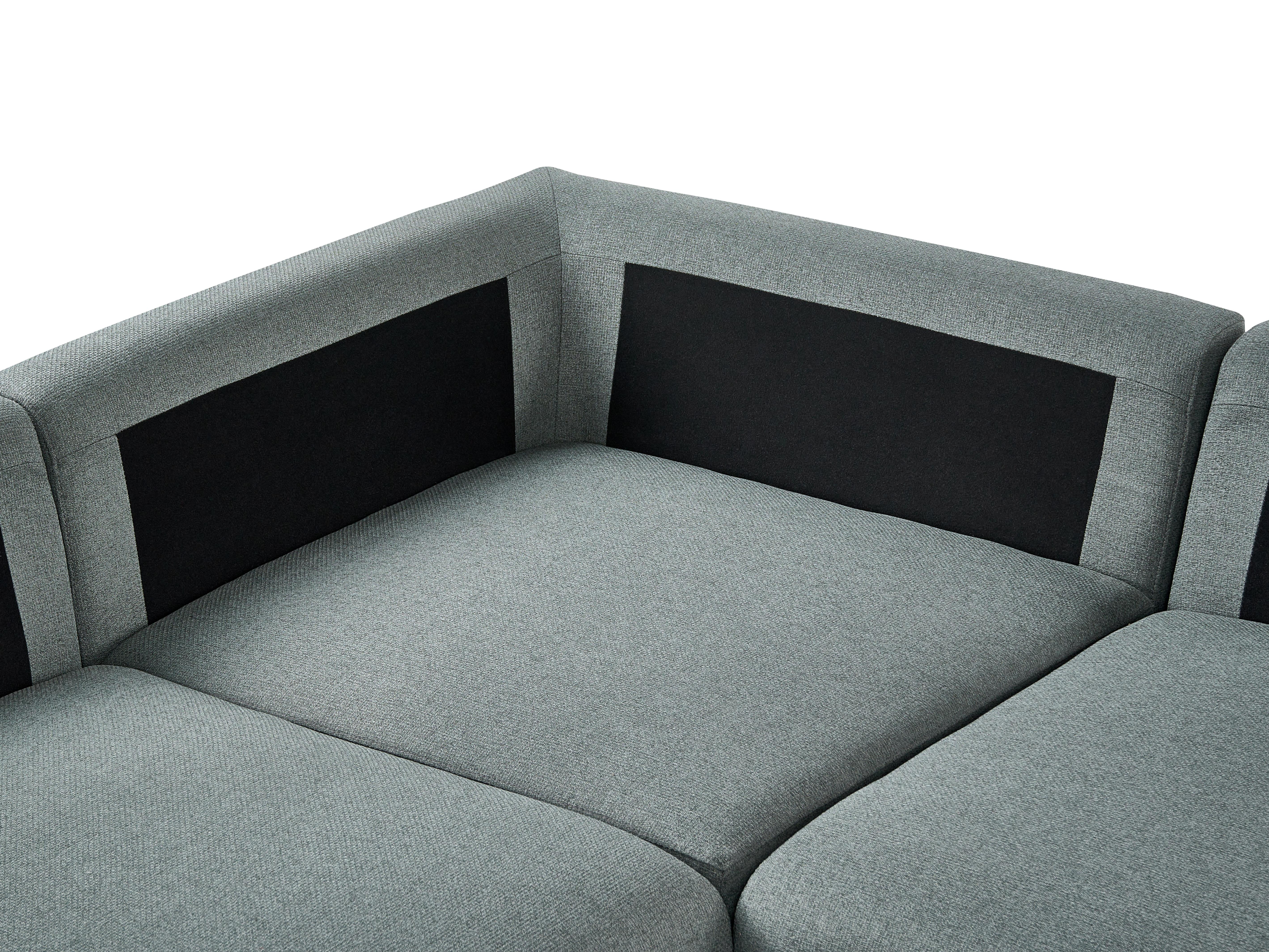 Modulaire U-vormige bank 8-zits KIVVIK Stof Groen
