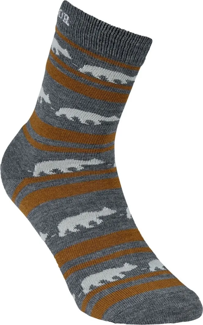 Gridarmor Striped Bear Merino Socks Grey/Beige/White