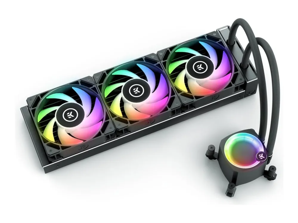 EkWaterBlocks EK-Nucleus AIO CR360 Lux D-RGB - Processors flydende kølesystem - Radiatorstørrelse: 360 mm - (for: LGA1150, LGA1151, LGA1155, LGA1156, LGA1200, LGA1700, LGA2011, LGA2011-3, LGA2066, AM4, AM5) - kobber - 120 mm - sort