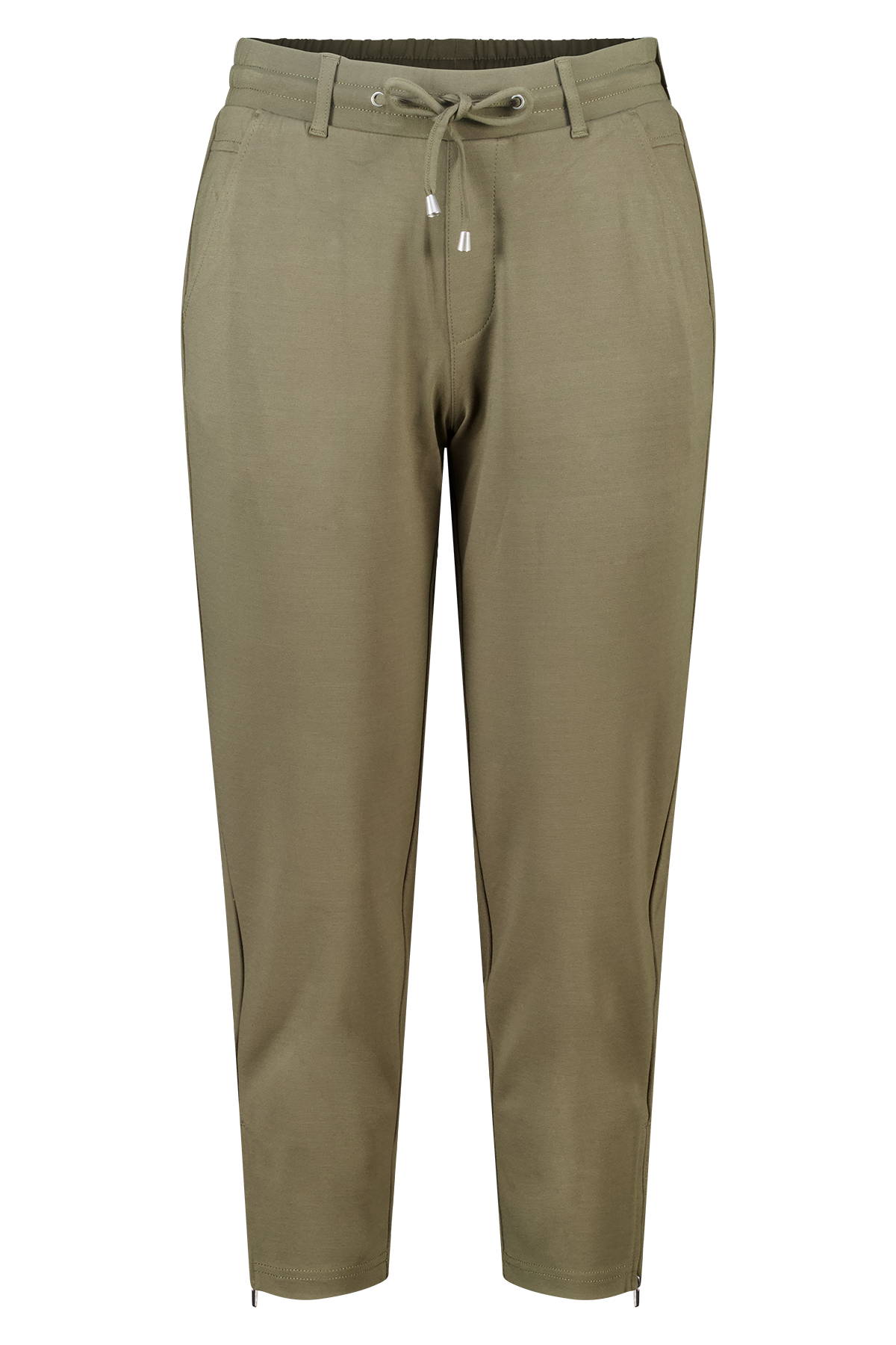 Broek met elastische tailleband Khaki