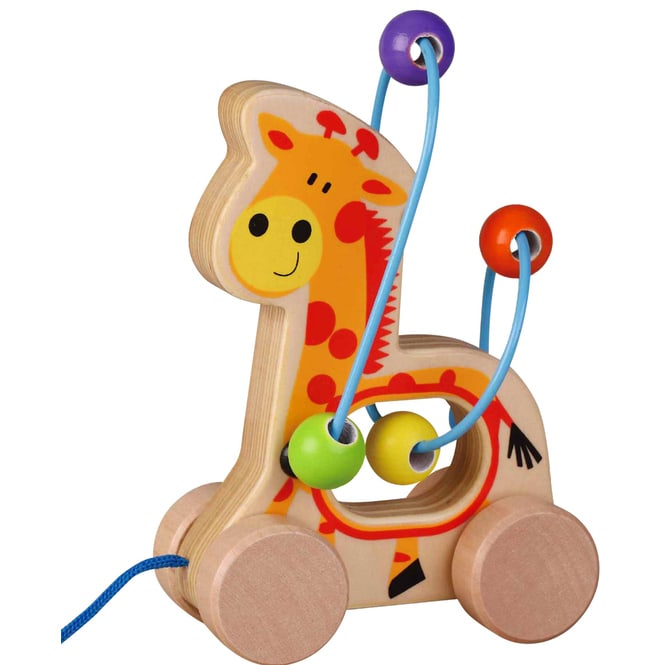 Besttoy - Nachziehtier aus Holz - Giraffe