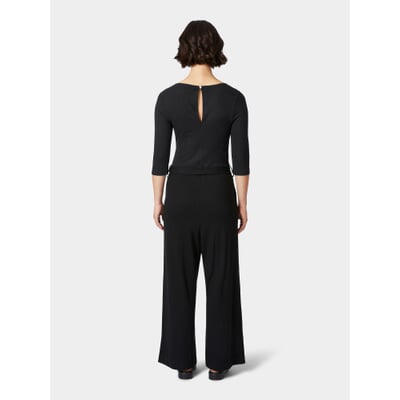Damen-Jumpsuit Piqué, Schwarz