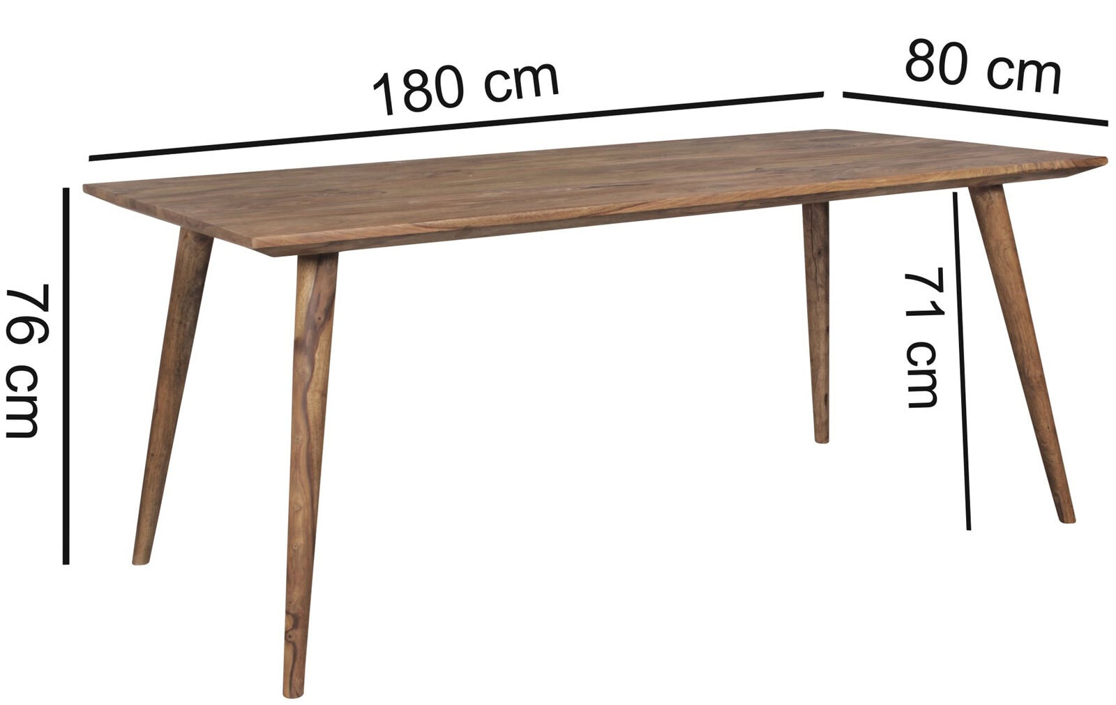 Esstisch 180 x 80 cm braun