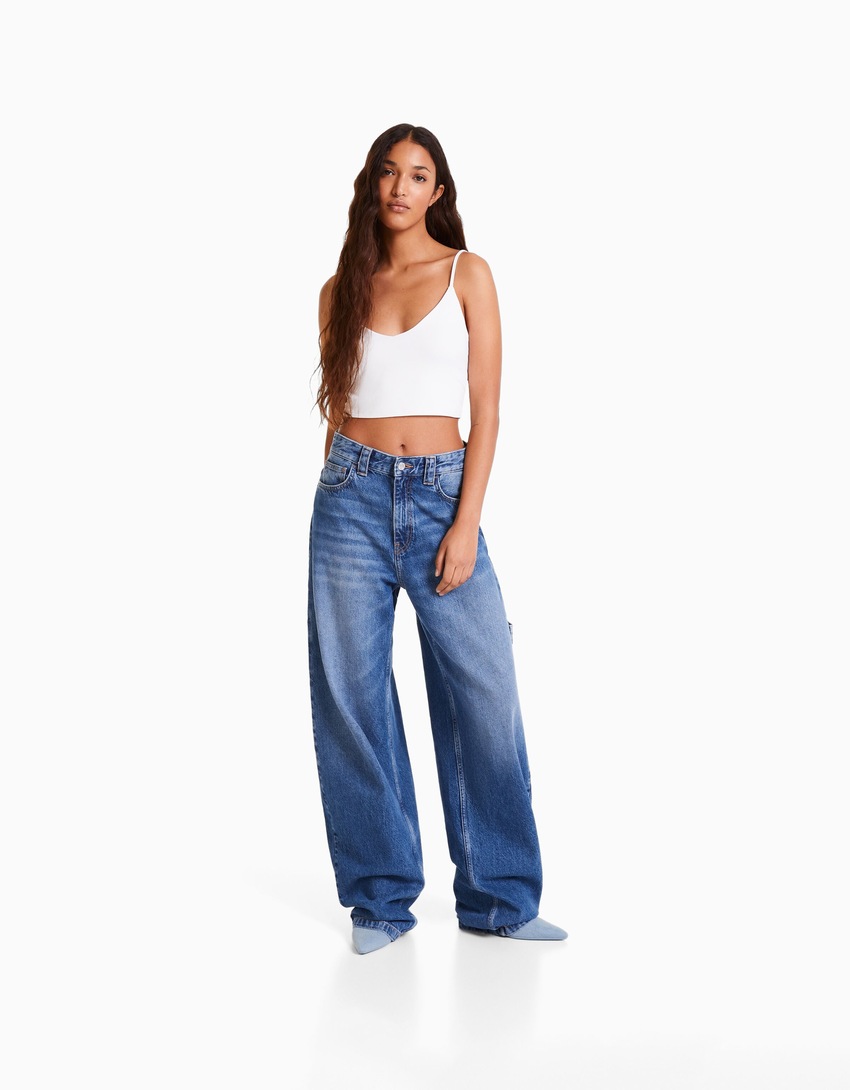 Conjunto de 2 tops cropped com alças finas