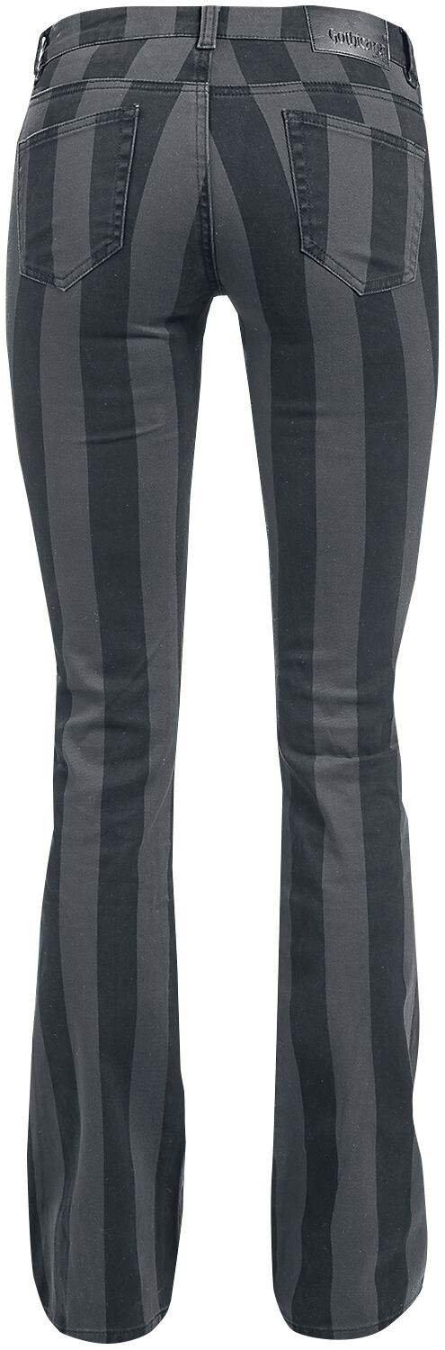 Pantalon Rayé Grace Noir/Gris | Gothicana by EMP Pantalon en toile
