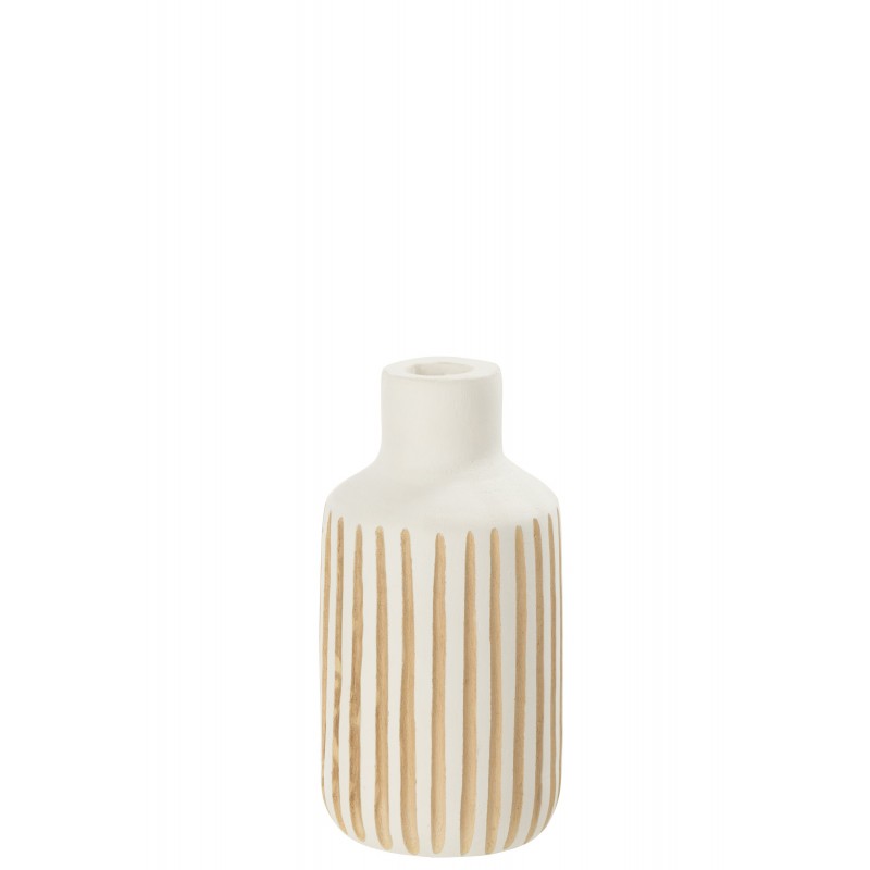 Vase en bois blanc 18x18x33 cm