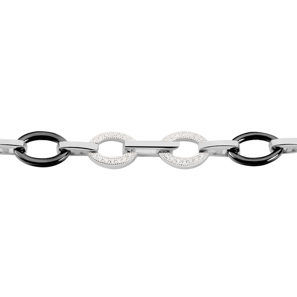 Bracelet Nowell Argent Blanc Oxyde De Zirconium Et Céramique