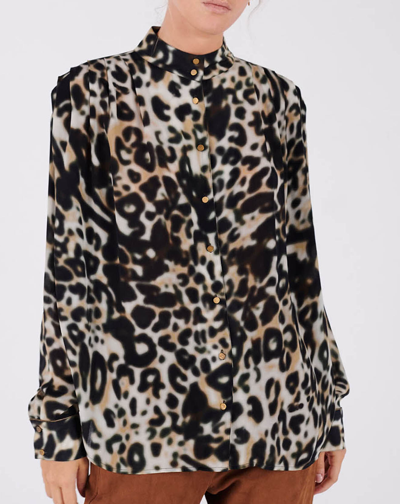 Swildens Chemise Caetano beige/kaki/noir