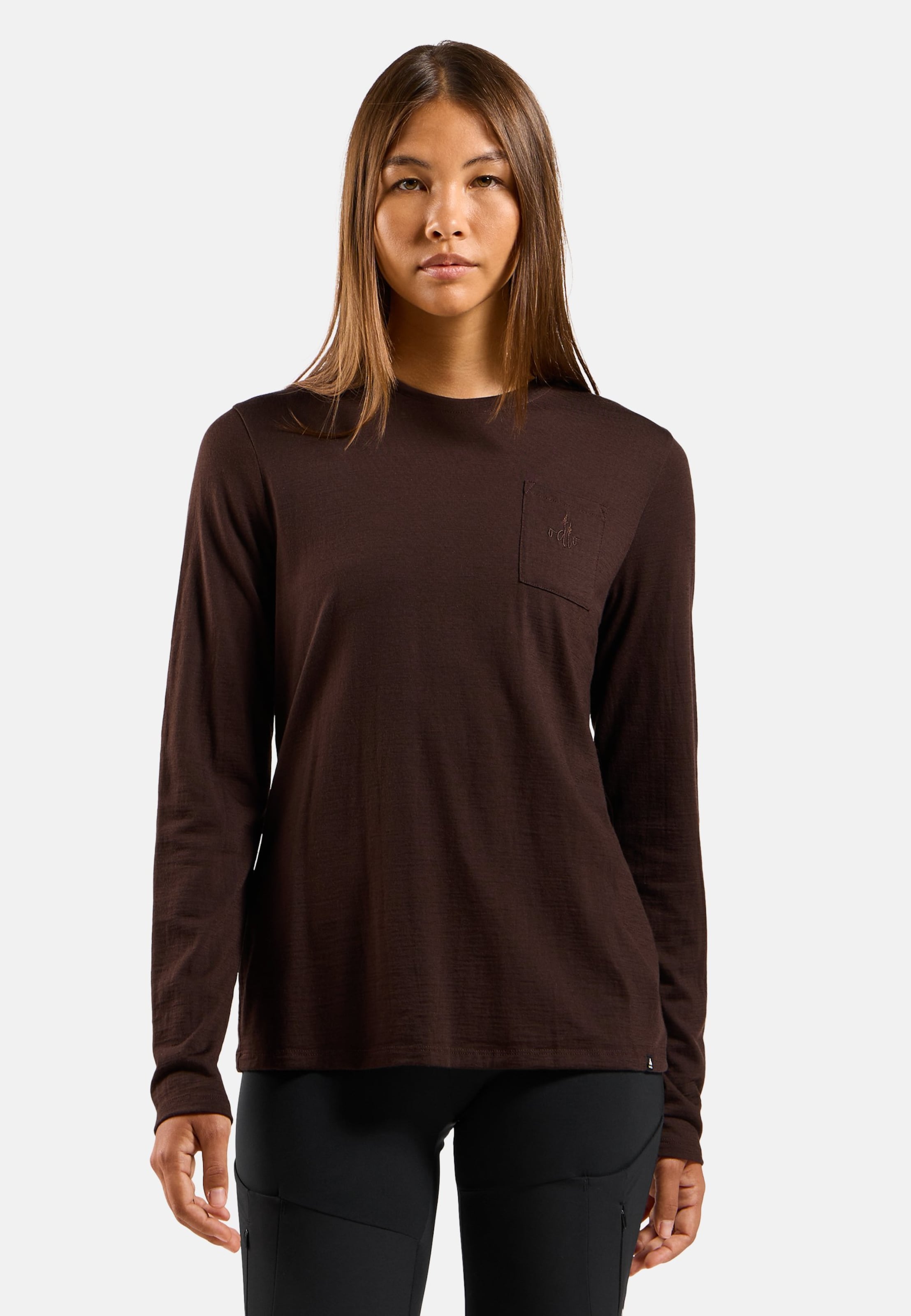 Ascent Merino 200 Langarmshirt mit Brusttasche in fudge