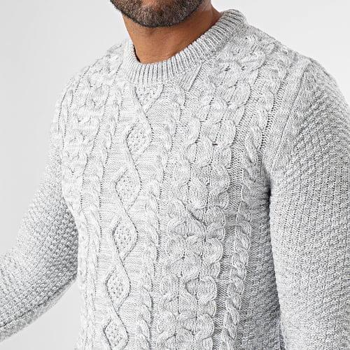 Lot De 2 Pulls Col Roulé Torsades 0250 0251 Noir Gris