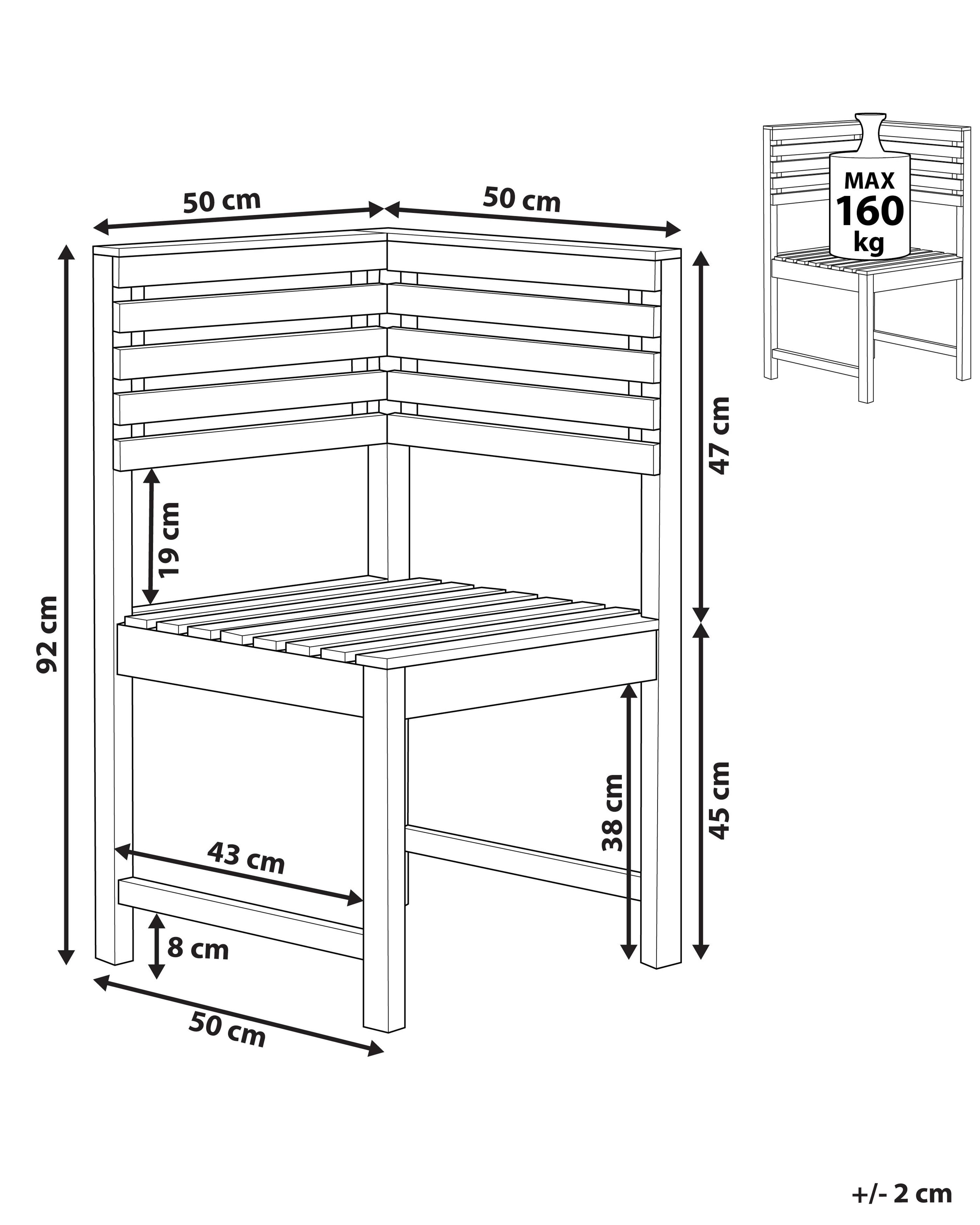 Tuin hoekmodule TREIA Acaciahout Bruin