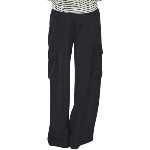 Vila - VIWINNIE LADY WIDE HW CARGO PANTS Negro