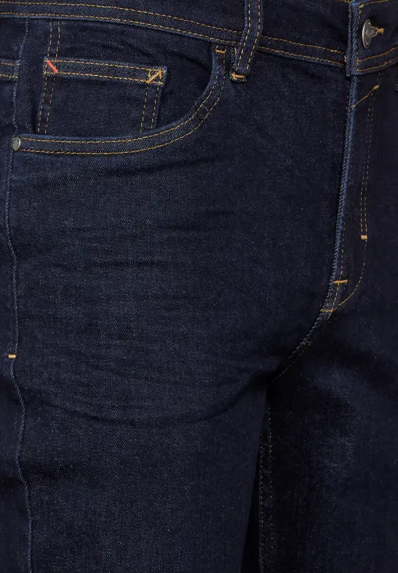 Slim Fit Jeans - dark blue rinsed wash
