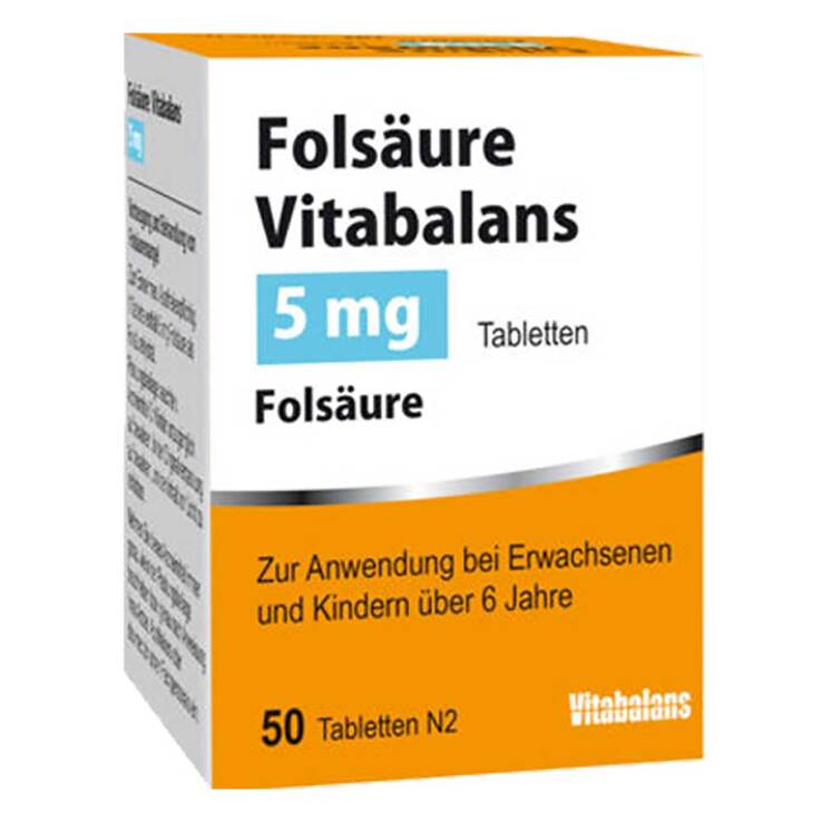 Folsäure Vitabalans 5 mg Tabletten, 50 St