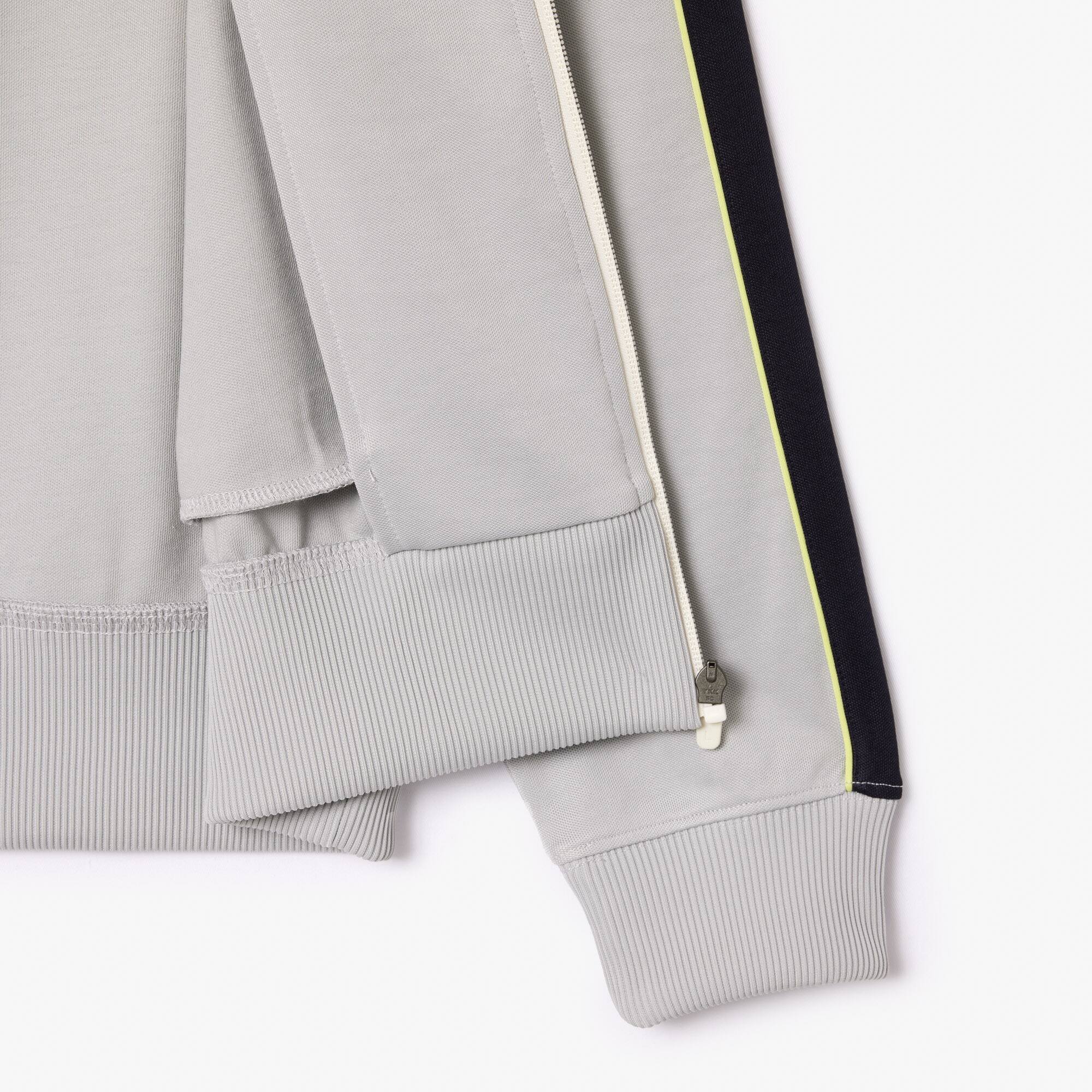 Sweatshirt zippé color-block en piqué indémaillable Sweatshirts - Gris - Lacoste - Homme
