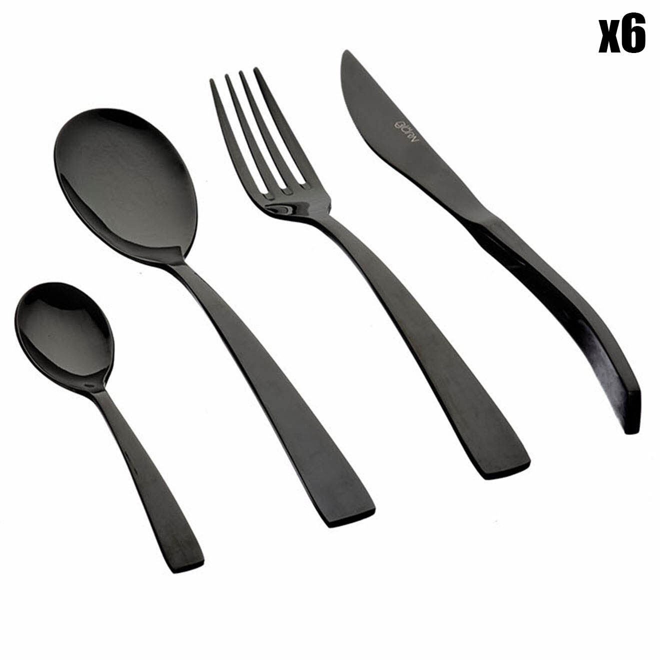 Bjorn Ménagère Oglu noire - 24 pièces