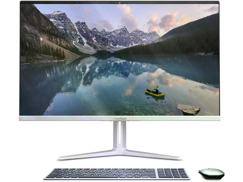 Medion AIO AKOYA E27419 (i7-13620H, 16 GB, 1 TB) Eleganter All-in-One-PC mit schlankem Aluminiumgehäuse und besonders dünnem Bildschirmrand