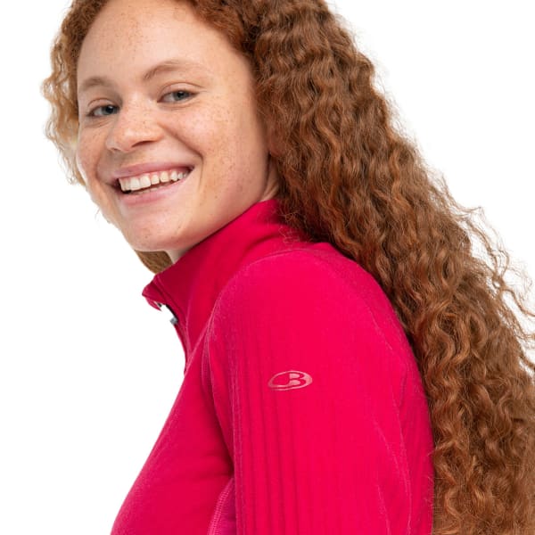 Veste polaire randonnée ICEBREAKER W DESCENDER LS ZIP ELECTRON PINK/TEMPO