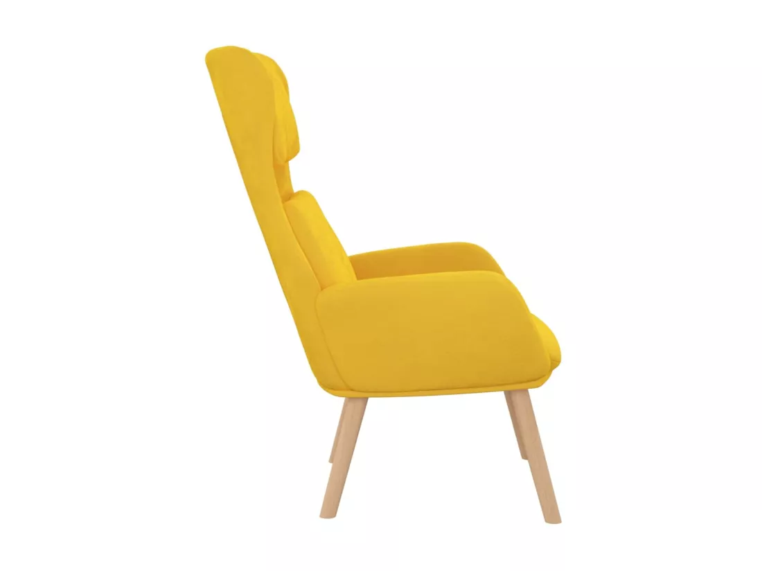 Chaise de relaxation Jaune moutarde Velours