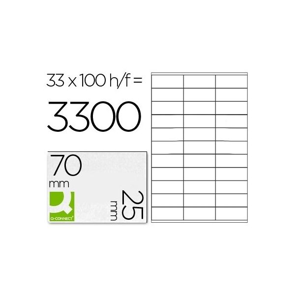Q-Connect 100 Fls Etiquetas Adesivas 70x25cm - Caixa de 5 unidades