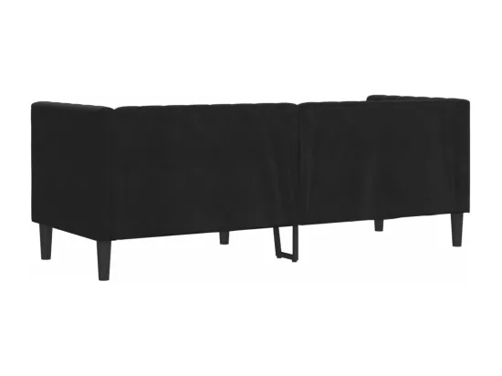 Canapé Chesterfield avec traversins 3 places noir velours