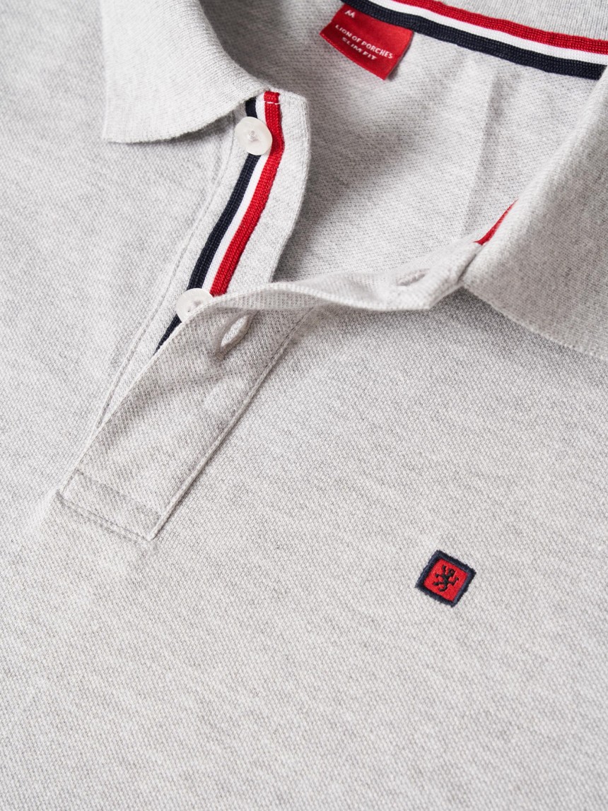 Polo piqué slim fit em algodão