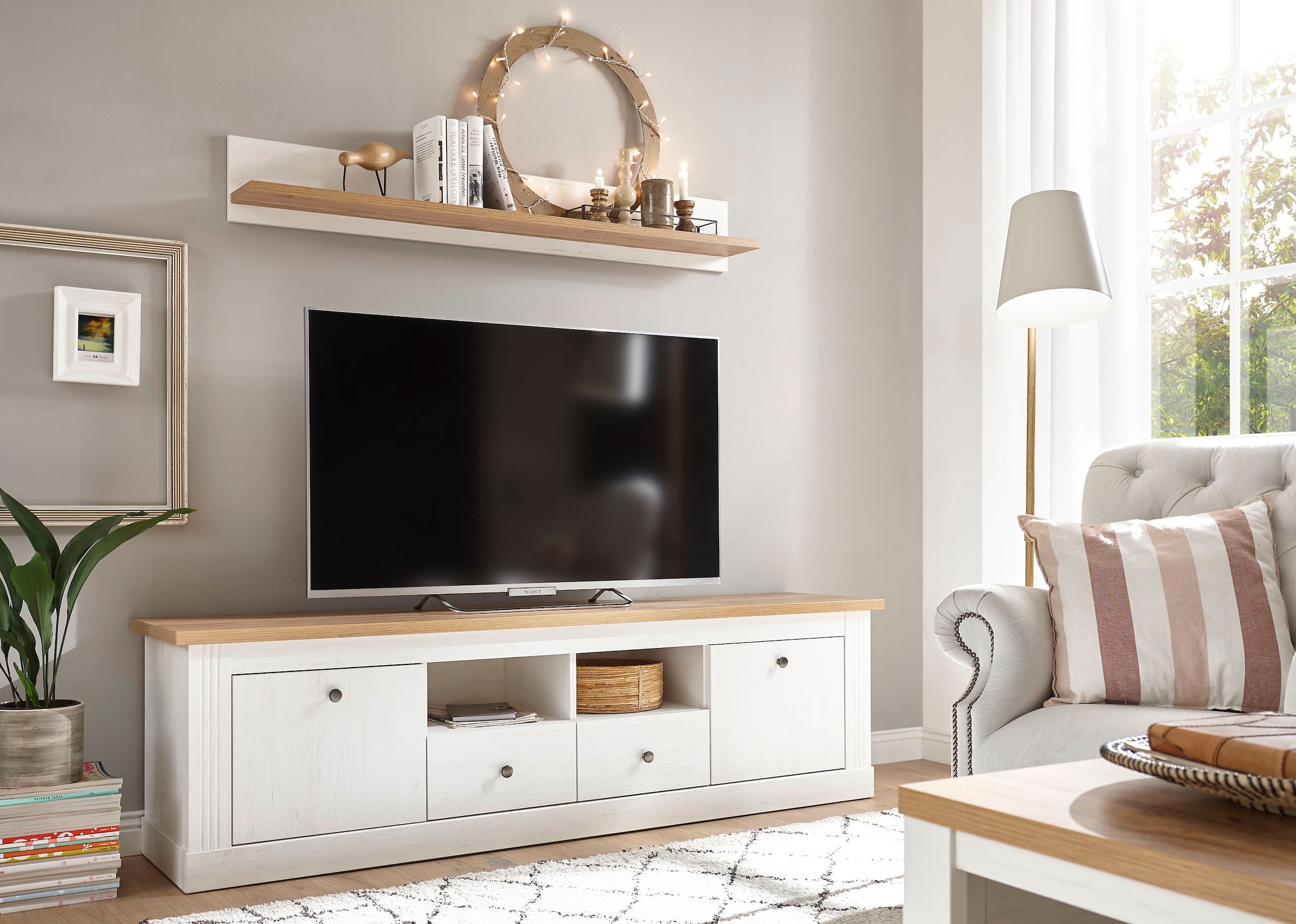 Home affaire Wohnwand »Westminster TOPSELLER!« Set, Lowboard und Wandregal, 2 Stk. tlg.
