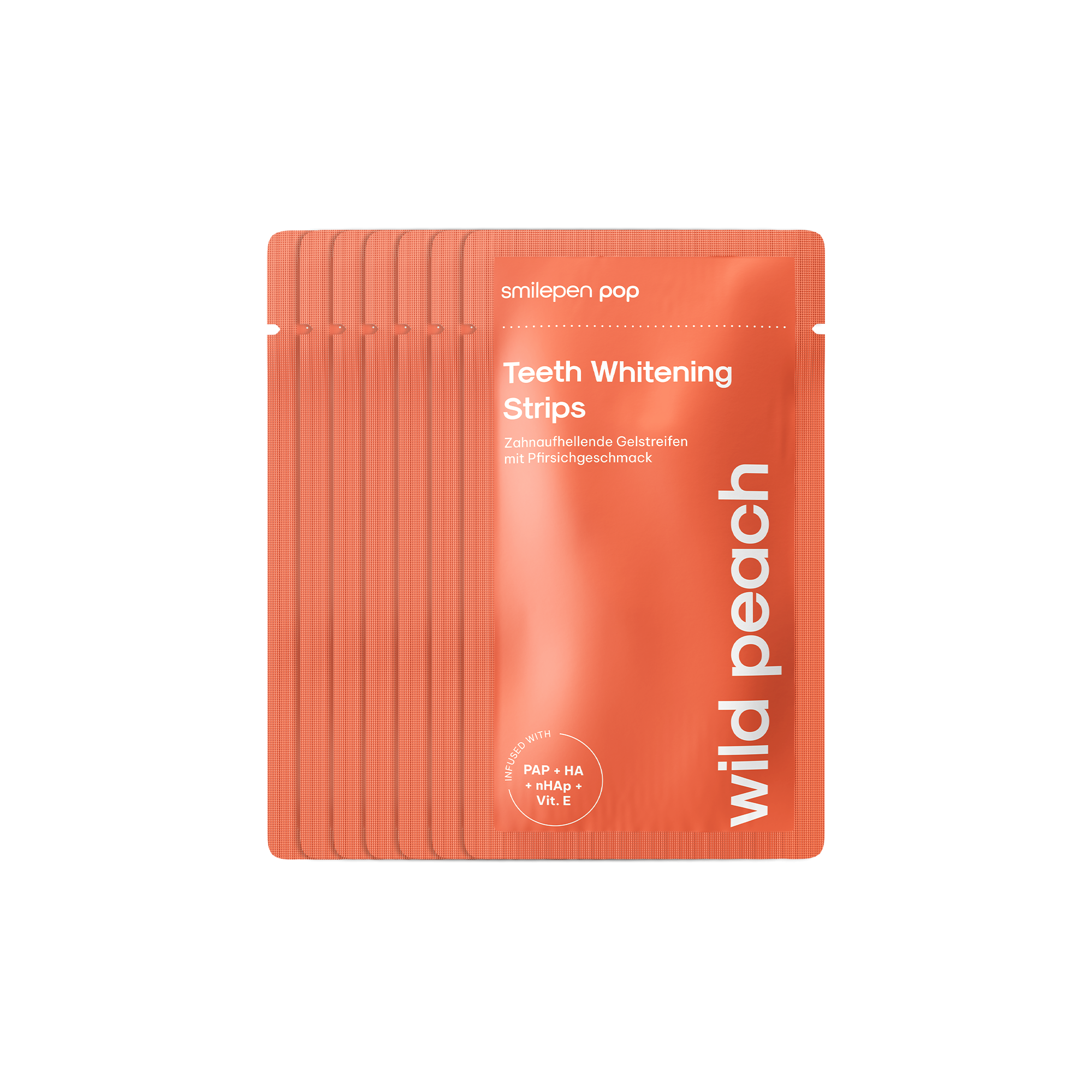 (14er Set) Zahnbleaching Pop Whitening Strips zur Zahnaufhellung (SPCWSPE) - Wild Peach