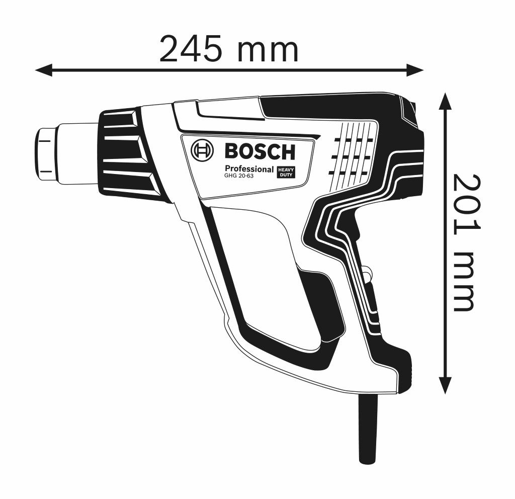 Bosch GHG 20-63 Heteluchtpistool - 06012A6200