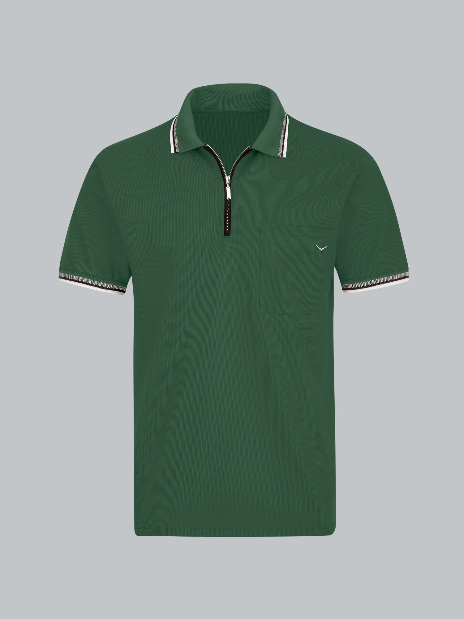 Poloshirt mit Reißverschluss Efeu