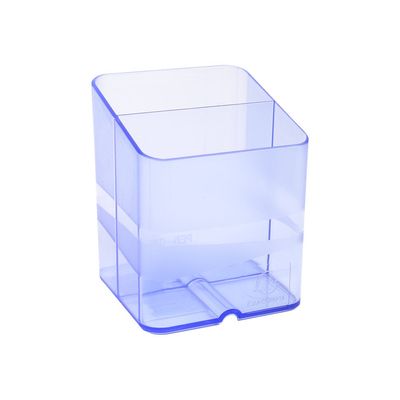 Exacompta Pen-Cube - Pot à crayons bleu translucide