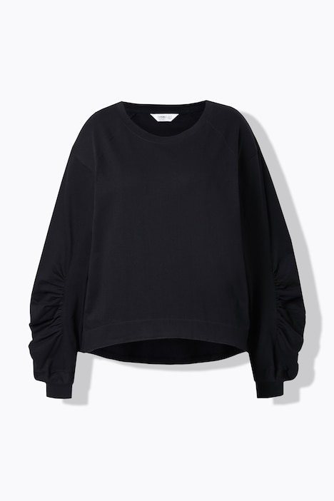 Sweatshirt, A-Linie, geraffter Raglan-Langarm
