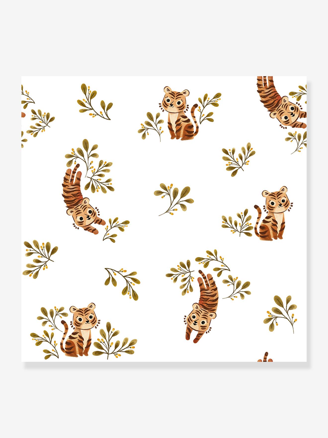 Papel de parede Brown Savannah Tiger Felidae LILIPINSO