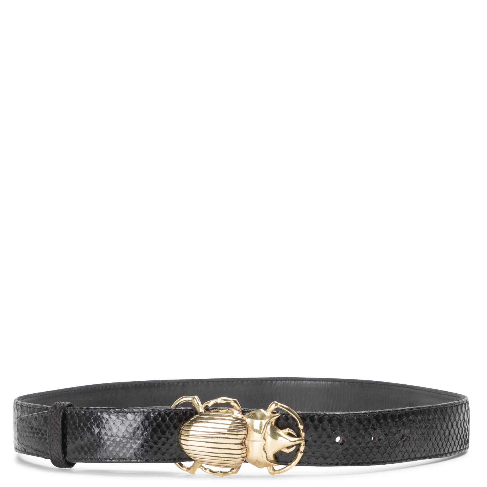 BEETLE - Ceinture en cuir de python | Noir