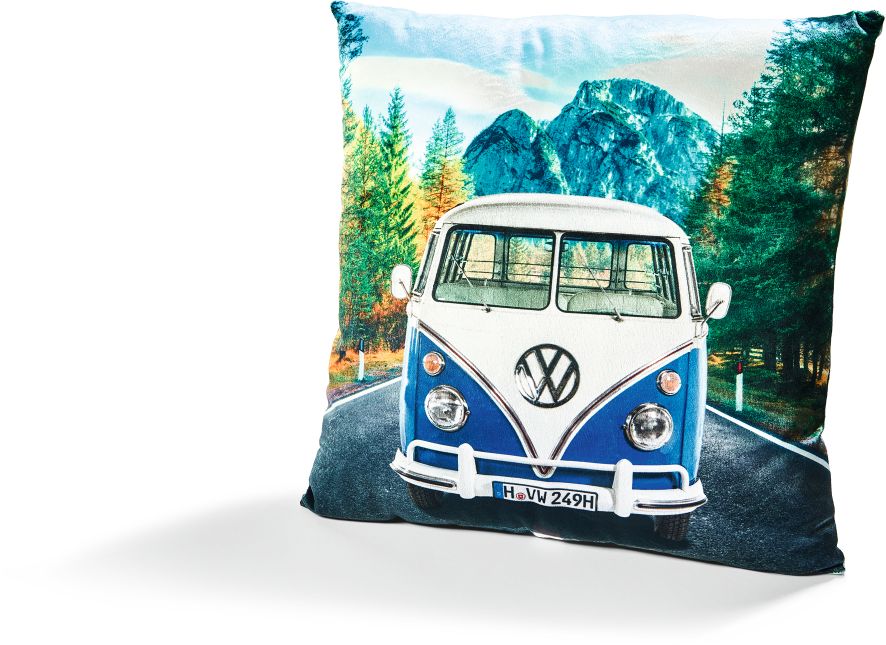 VW Bulli Dekokissen 40x40cm blau