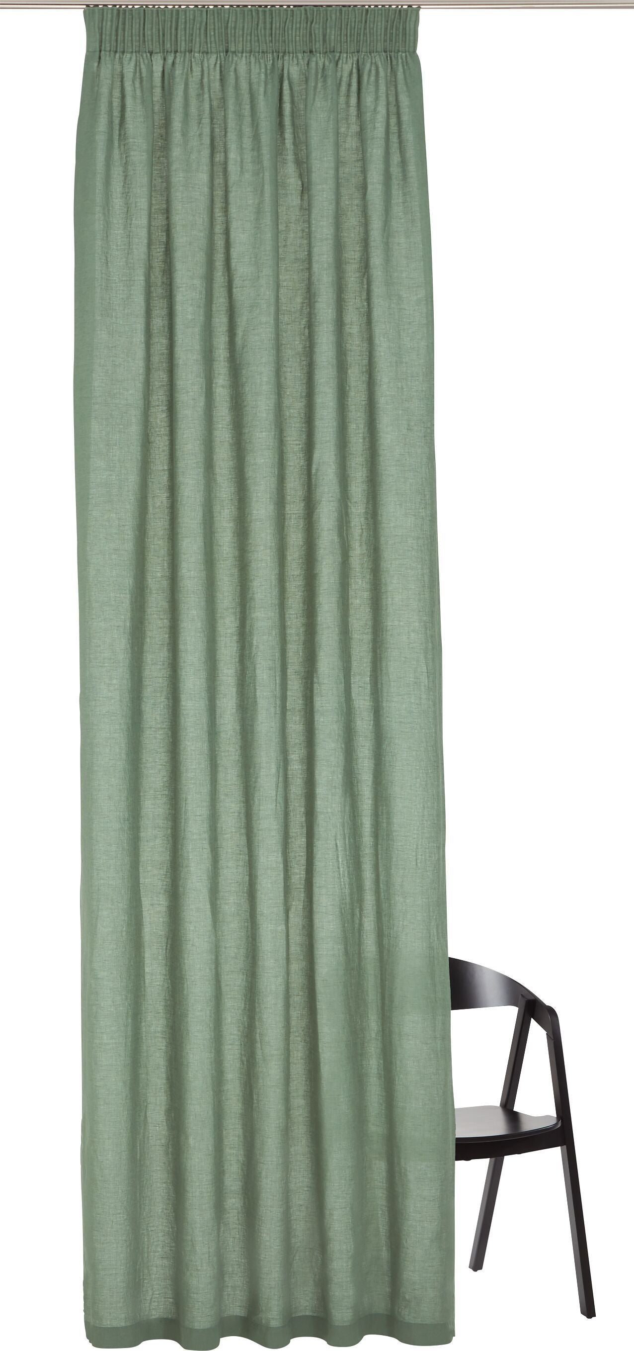 ZARA Fertigvorhang blickdicht - Dunkelgrün / B: 140.0 cm x H: 270.0 cm
