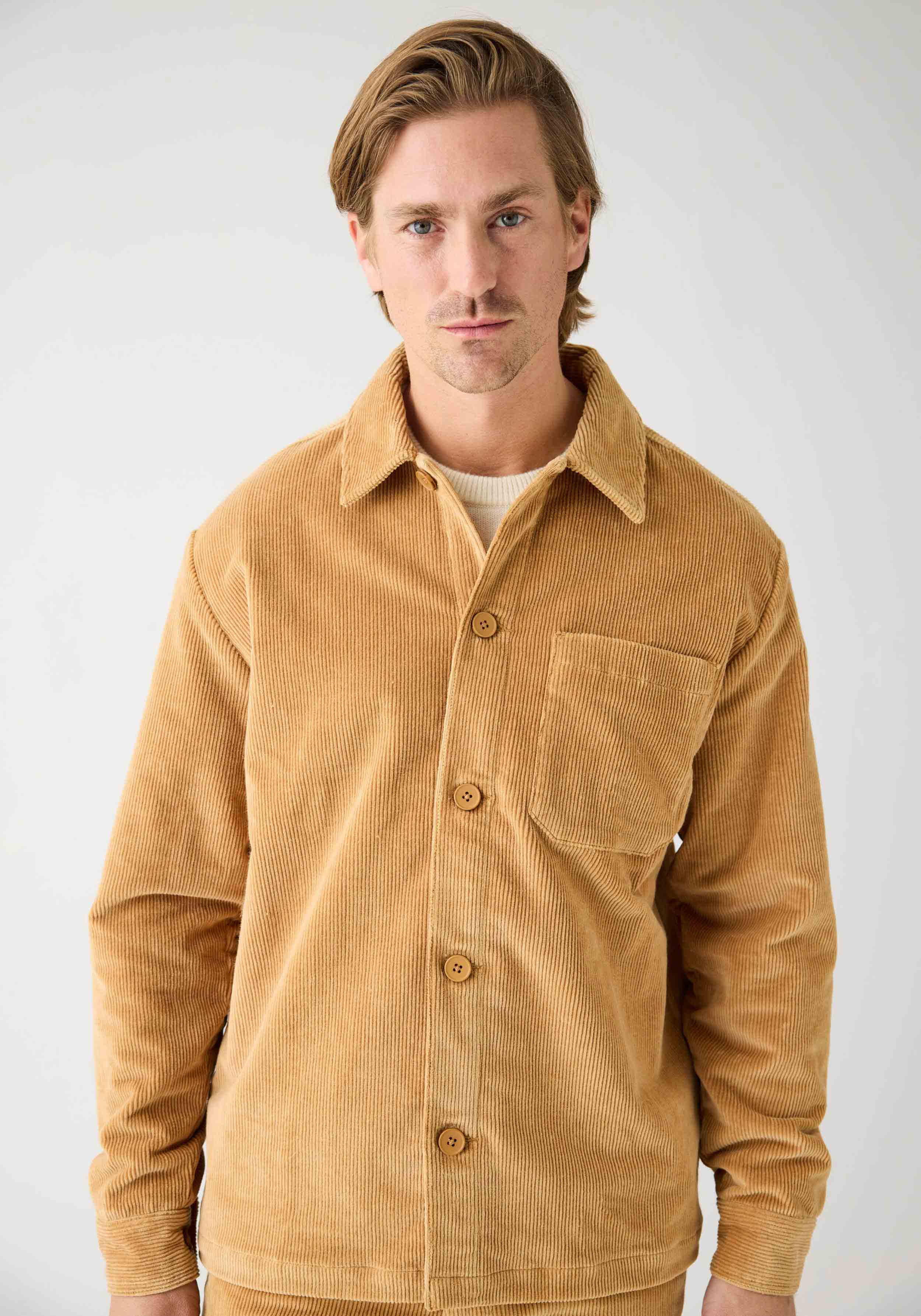 Knowledge Cotton Apparel Cord-Overshirt Apple Cinnamon