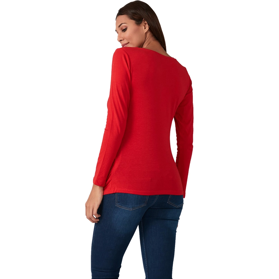 M.M.C. Umstandslangarmshirt Coming Soon mit Motiv Rot
