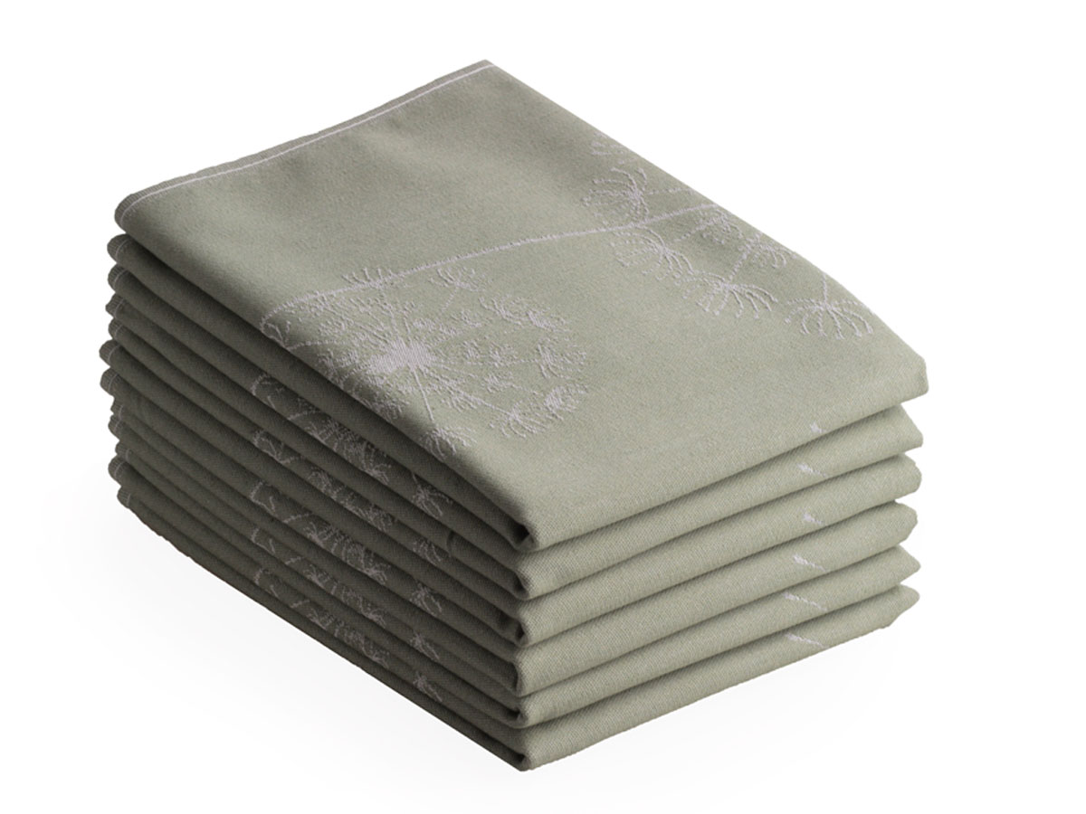 DoubleDry Dandelion 50 x 70 cm set van 6 theedoeken - groen