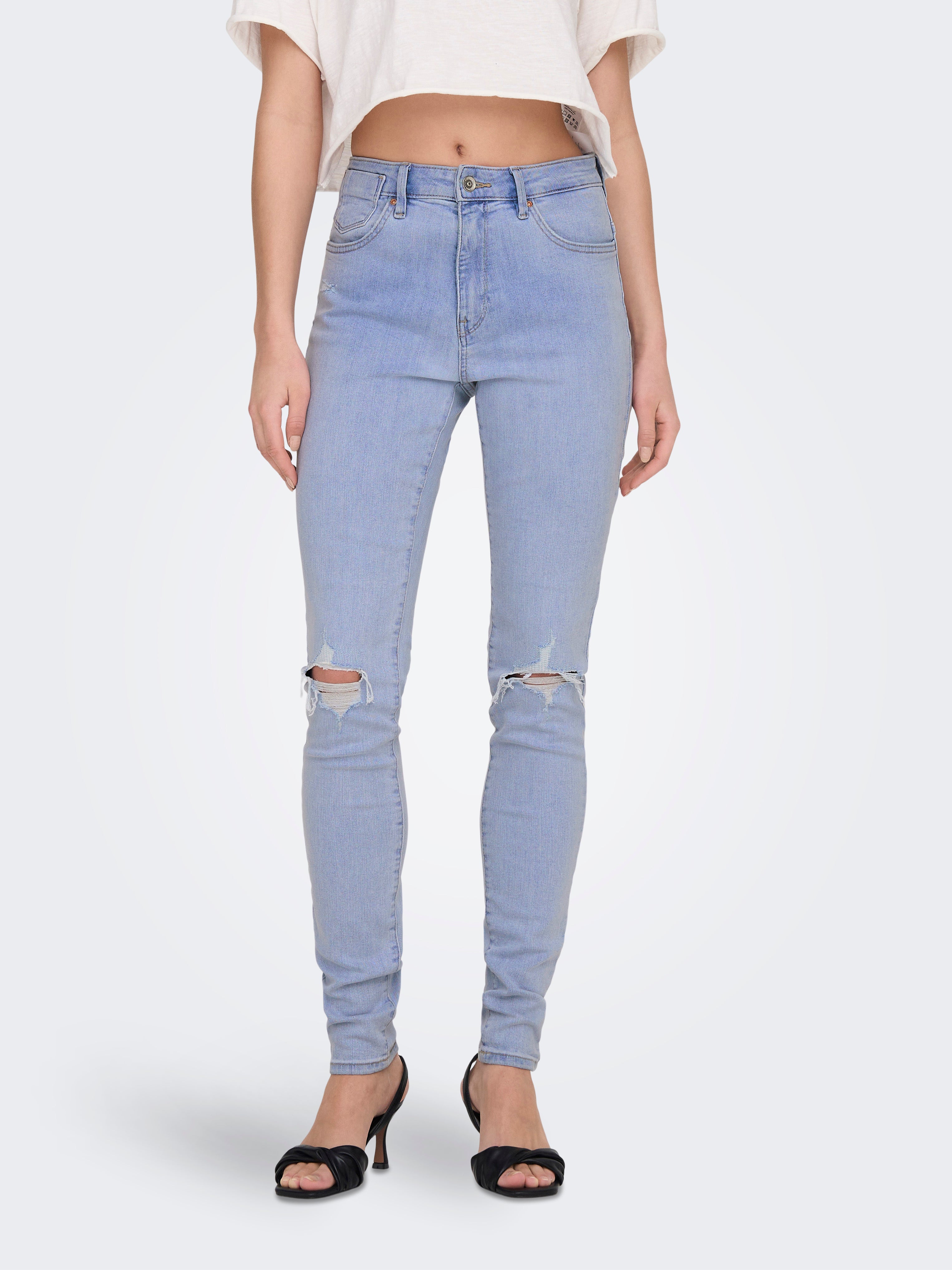 ONLFOREVER Hohe Taille Skinny Fit Jeans Light Blue Denim