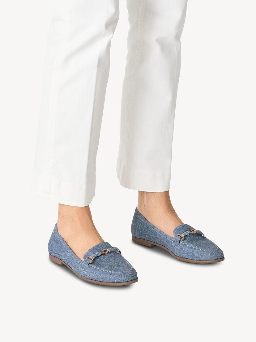 Leren Instappers - blauw