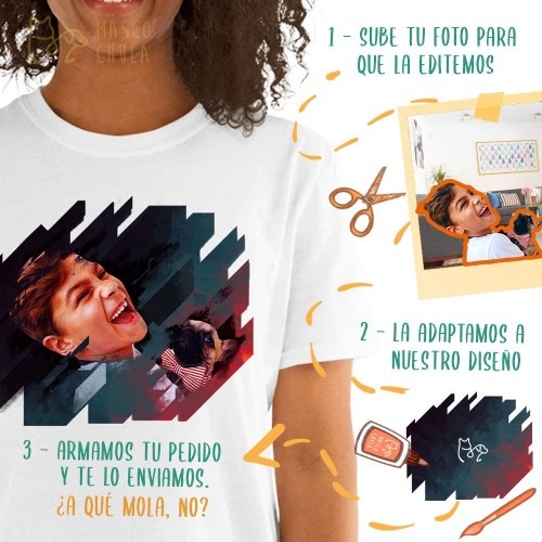 Camiseta eletrônica masculina Mascochula personalizada com a foto do seu animal de estimação, cinza escuro.