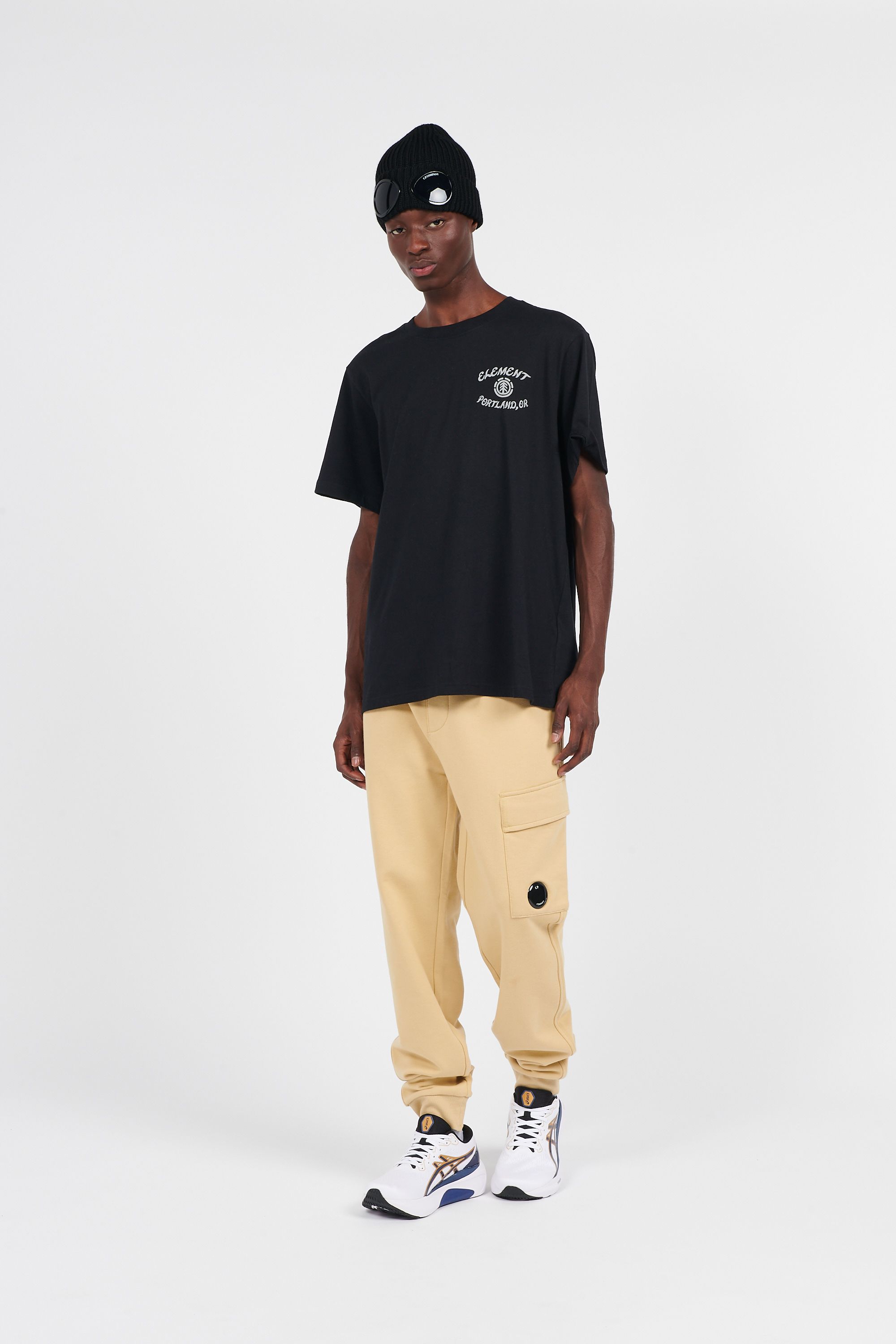 C.P. COMPANY Jogging DIAGONAL RAISED FLEECE CARGO TRACK PANTS Beige