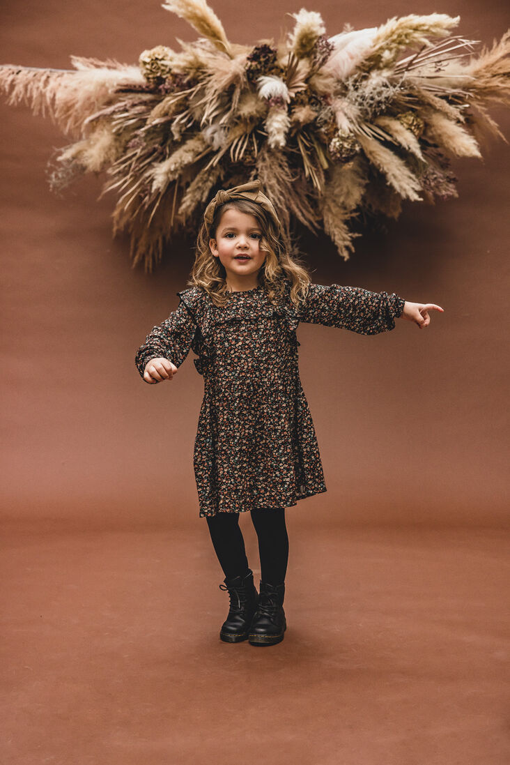LOOXS Little bruine looxs little mini jurk 2331-7801