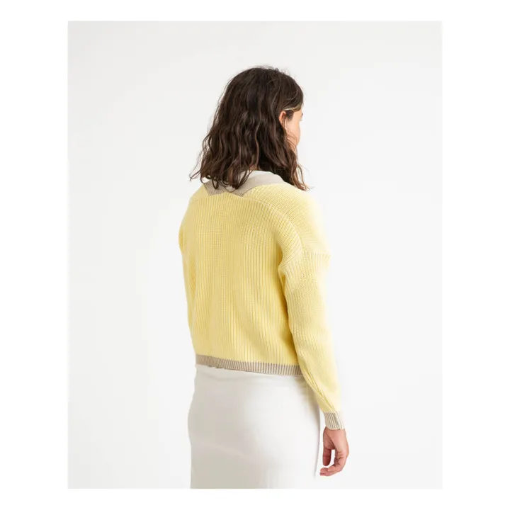 Matona Cardigan Color Block Coton Bio | Jaune