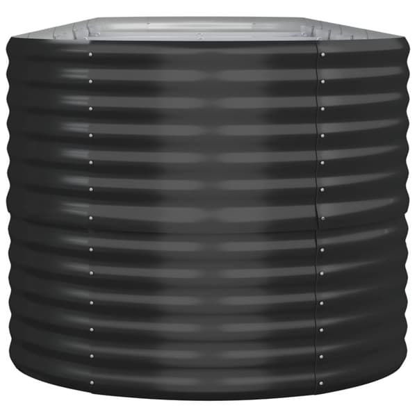 vidaXL Høybed pulverlakkert stål 440x80x68 cm antrasitt