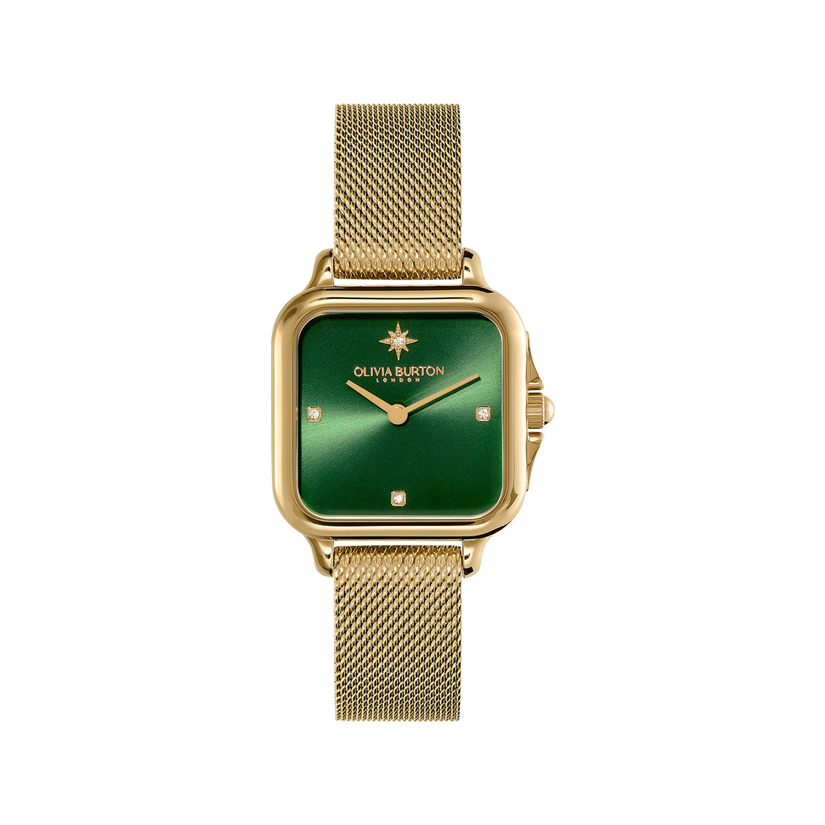 Montre OLIVIA BURTON grosvenor femme analogique, bracelet acier doré jaune